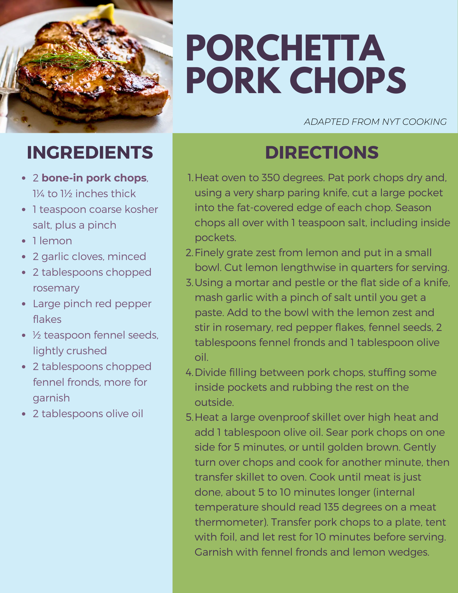 Porchetta Pork Chops