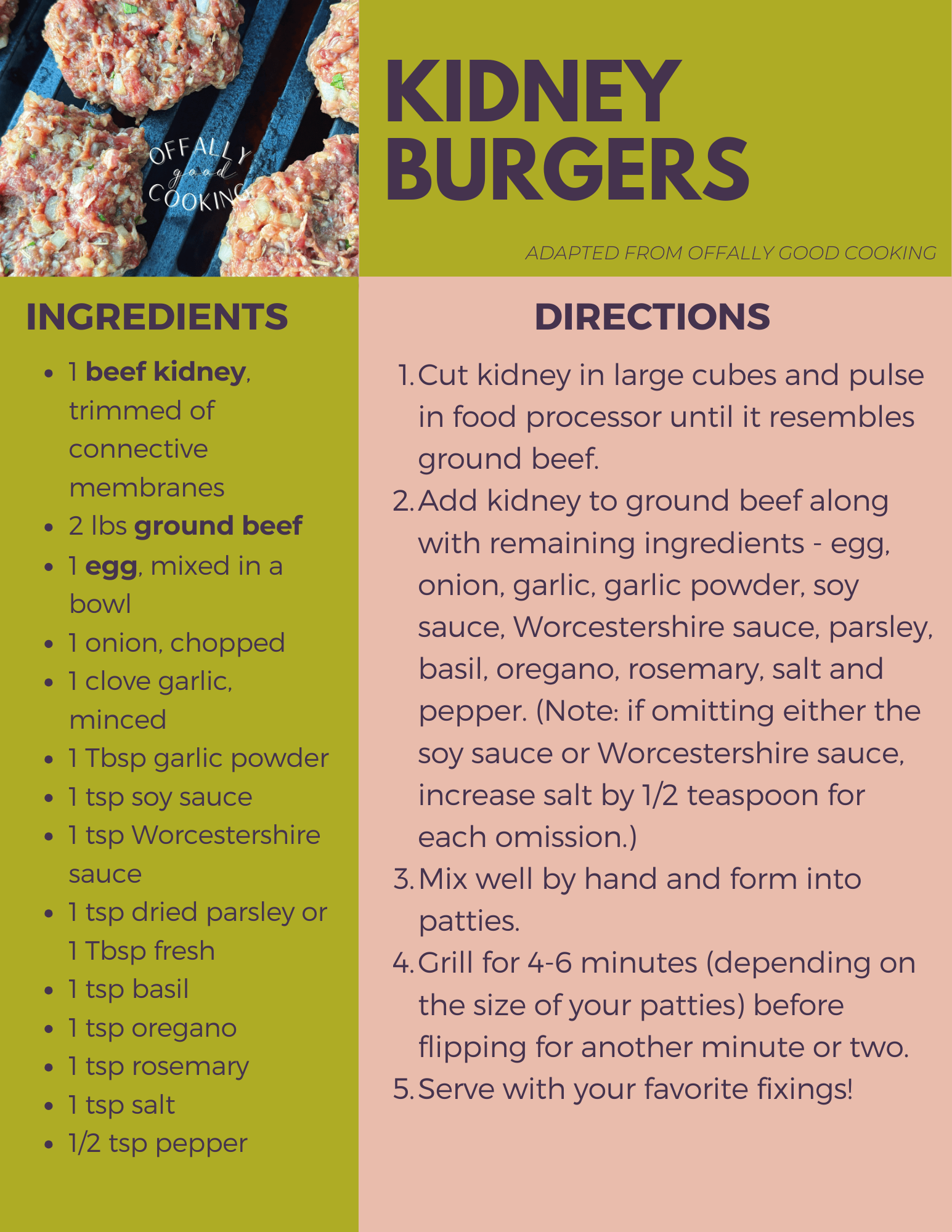 Kidney Burgers