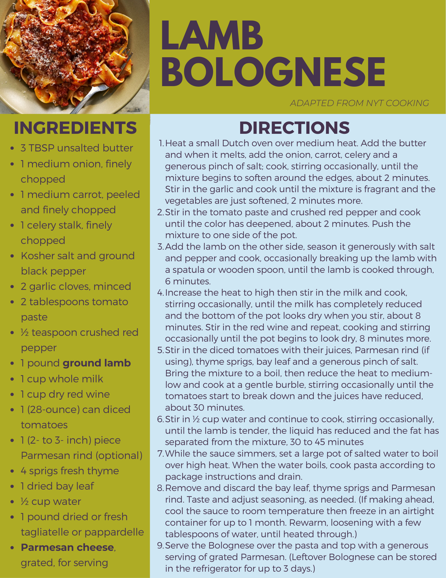 Lamb Bolognese