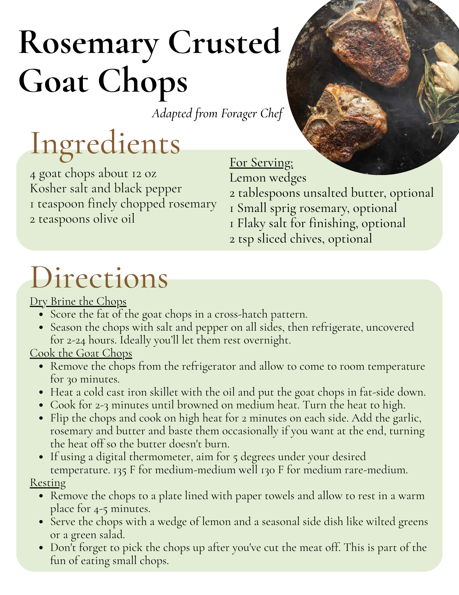 Rosemary Crusted Goat Chops