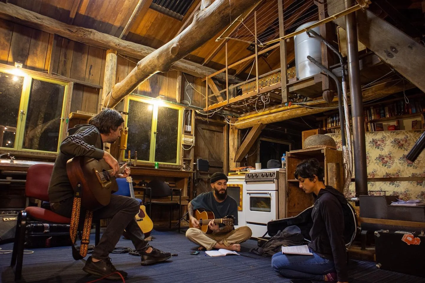 Our first co-write 🍃
Isaac Conomos (mou) with Menaka Thomas. In the studio (Bruce&rsquo;s Shed) with Darek Mudge.