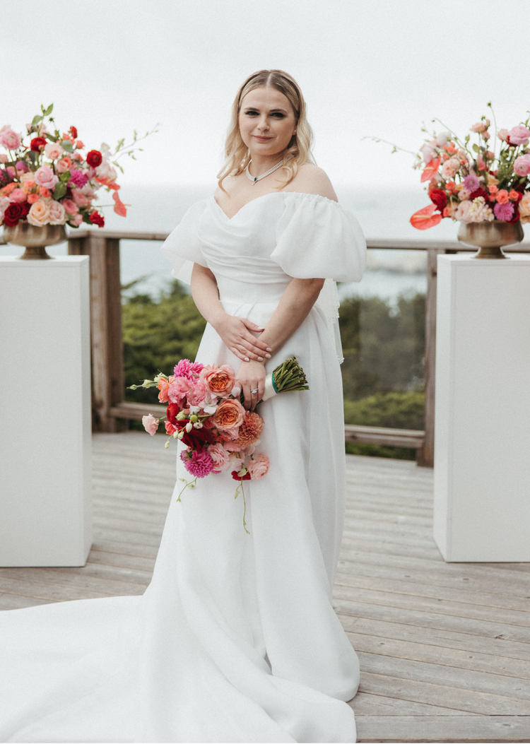 Ana on her wedding day wearing her Bridal Gown Studio San Jose gown