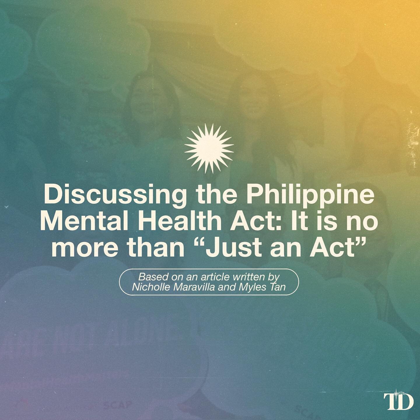 &ldquo;What mental health needs is more sunlight, more candor, more unashamed conversations&rdquo; -Glenn Close 

As Filipinos, we have the right to protection and proper healthcare and this includes our mental health. 👤

With the Philippine Mental 