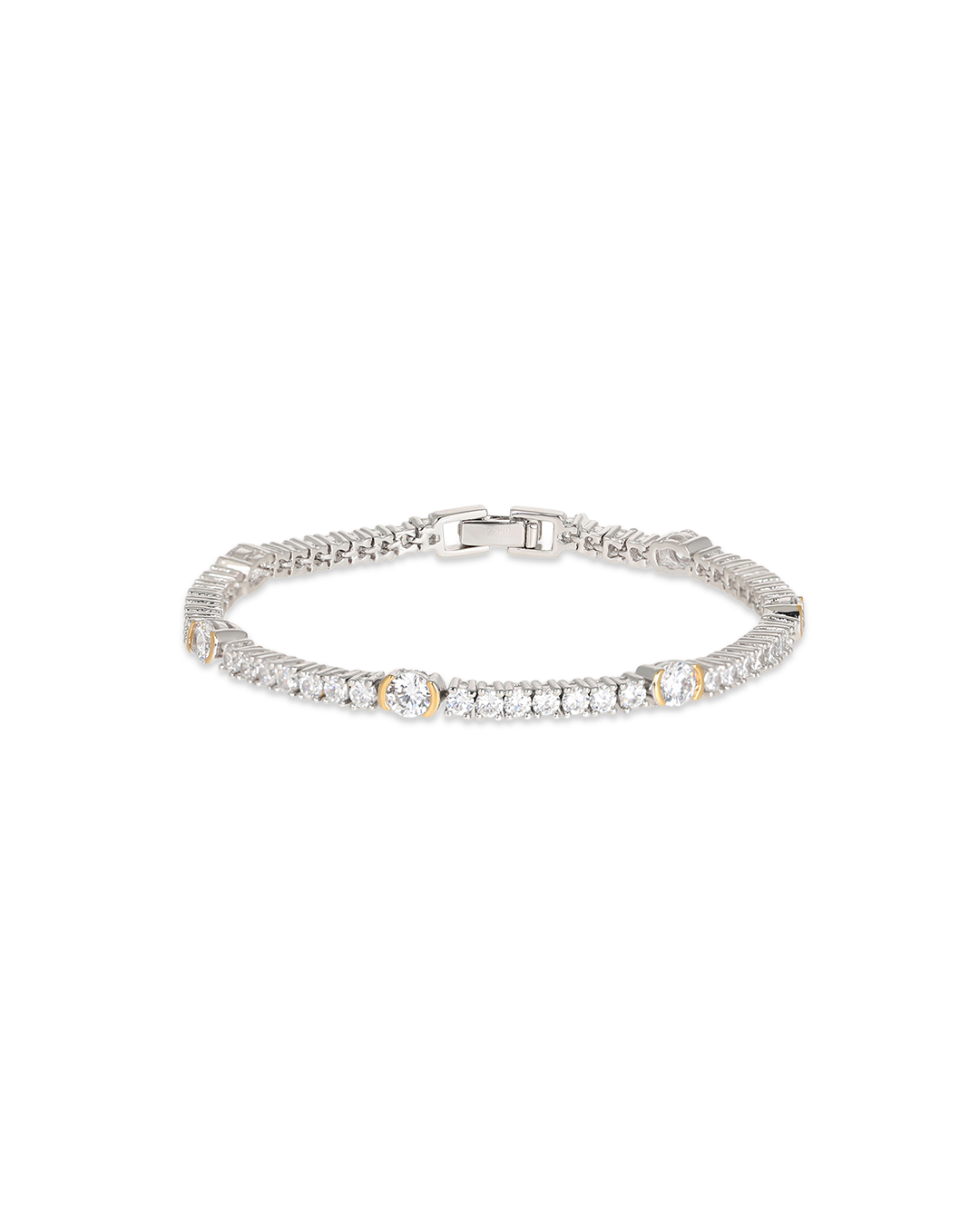 Luna Silver Tennis Bracelet In Gold