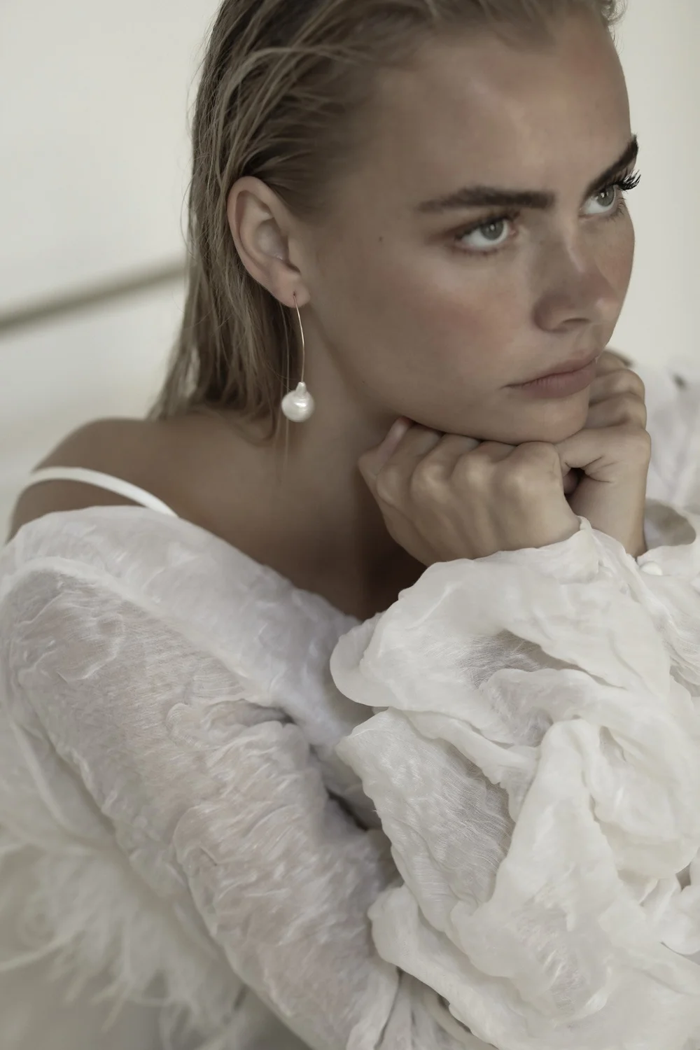 Freshwater Pearl Stem Drop Earrings by A.B. Ellie — Amare