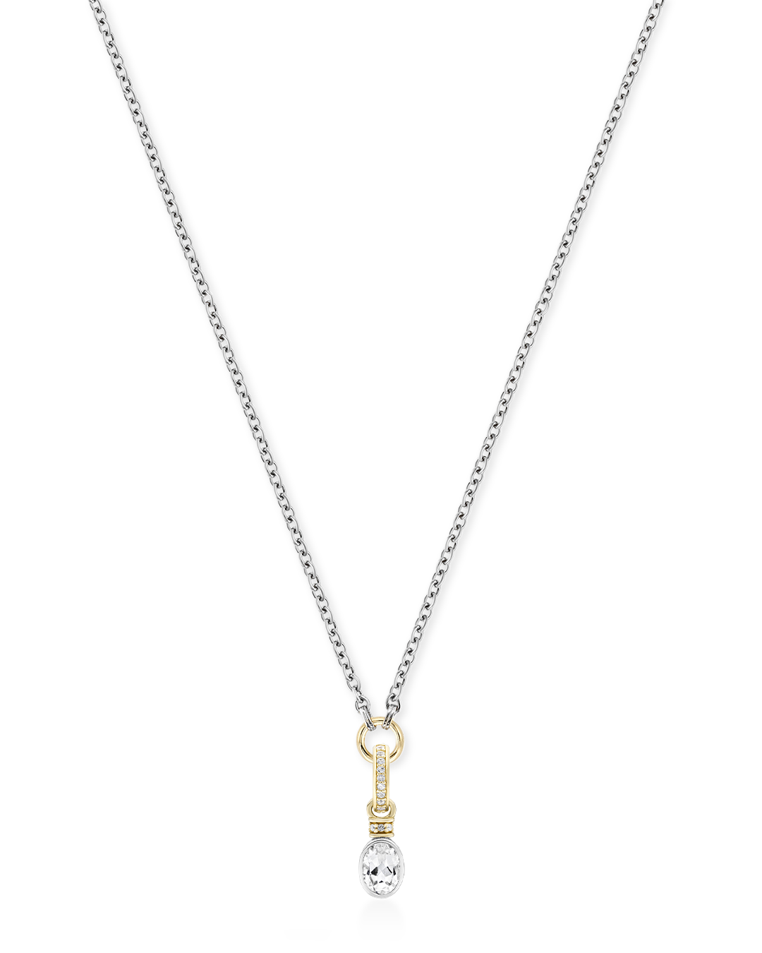 Oval Cut Charm on Carrier Chain