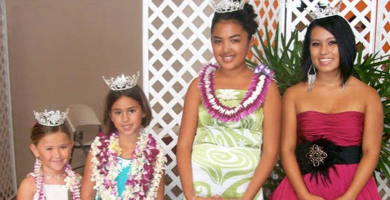  Little Miss Kona Coffee Pageant winners, from left, Auriella Rodrigues, 2010 Tiny Miss Coffee Blossom; Ruby Jordan, 2010 Little Miss Kona Coffee; Anelea De Aguiar, 2010 young Miss Kona Coffee; and Carissa Kitaoka, 2010 Miss Kona Coffee's Outstanding