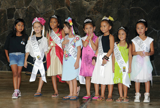 Little Miss Kona Coffee Participants at the Annual Lantern Parade