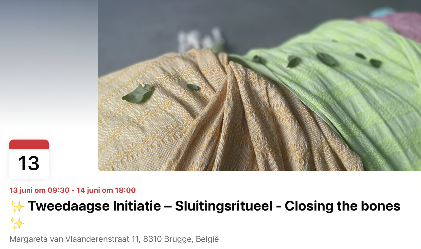 2daagse opleiding sluitingsritueel 