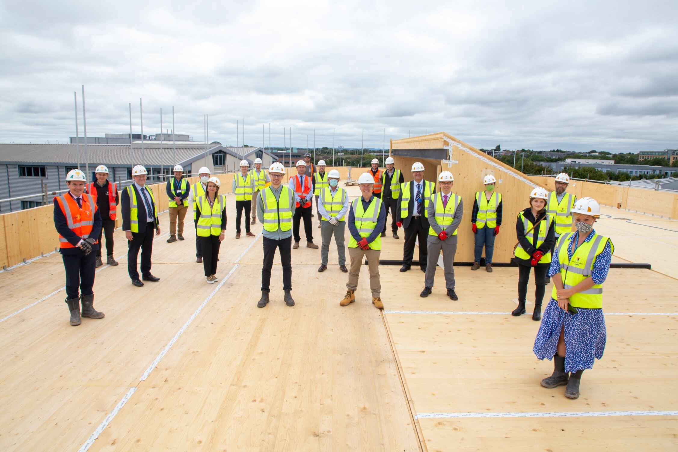 Socially distanced Topping Out for new Brunel Centre at South Gloucestershire and Stroud College