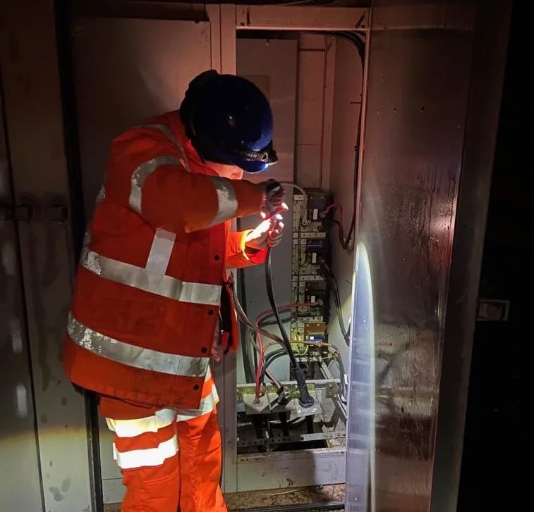 Ellie working on site.JPG
