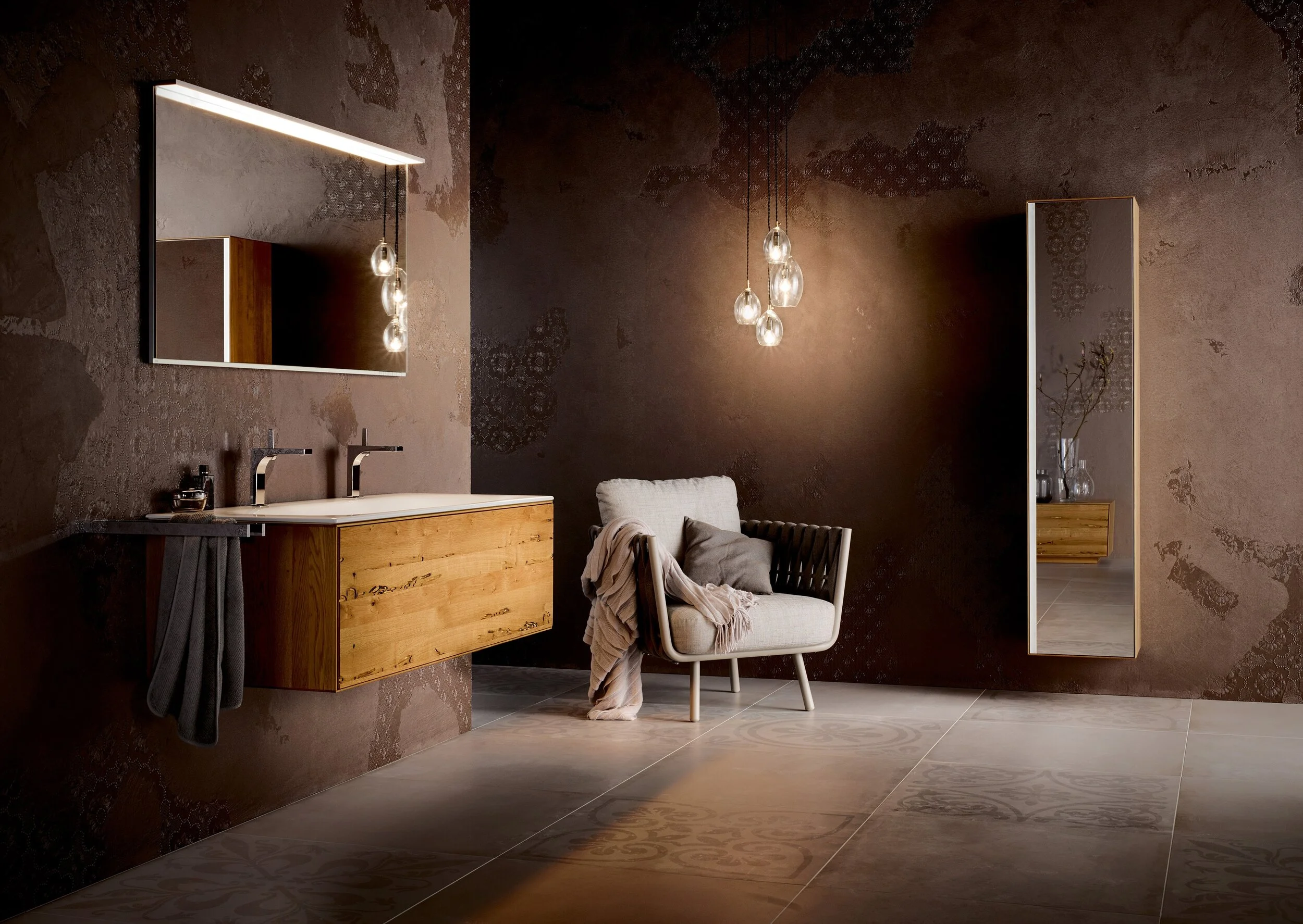 Edition Lignatur combines the expertise of Kueco &amp; TEAM7 to form a luxurious bathroom furnishing concept