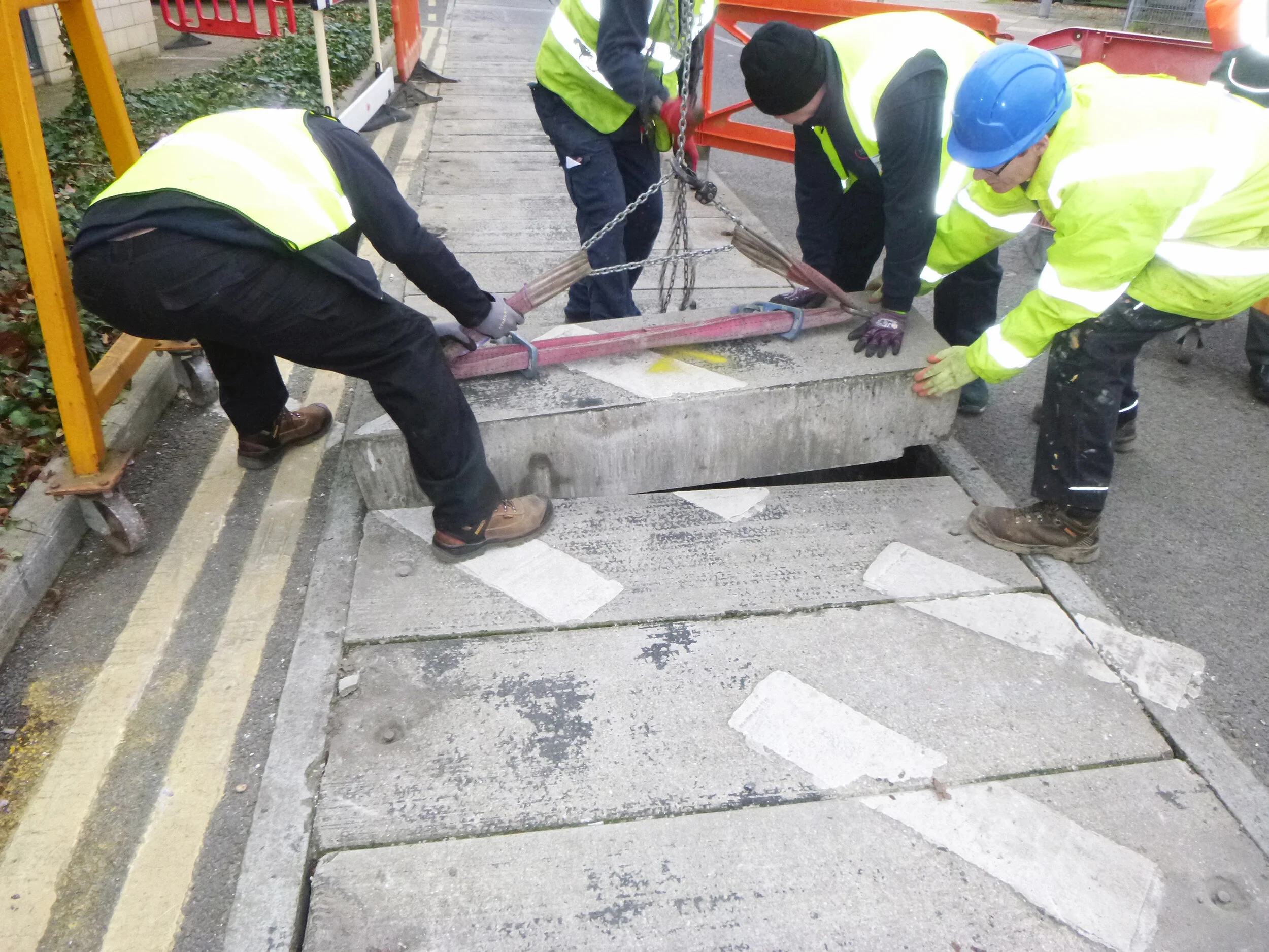Concrete slab covers can weigh as much as five times the weight of an equivalent size Fibrelite GRP composite trough cover