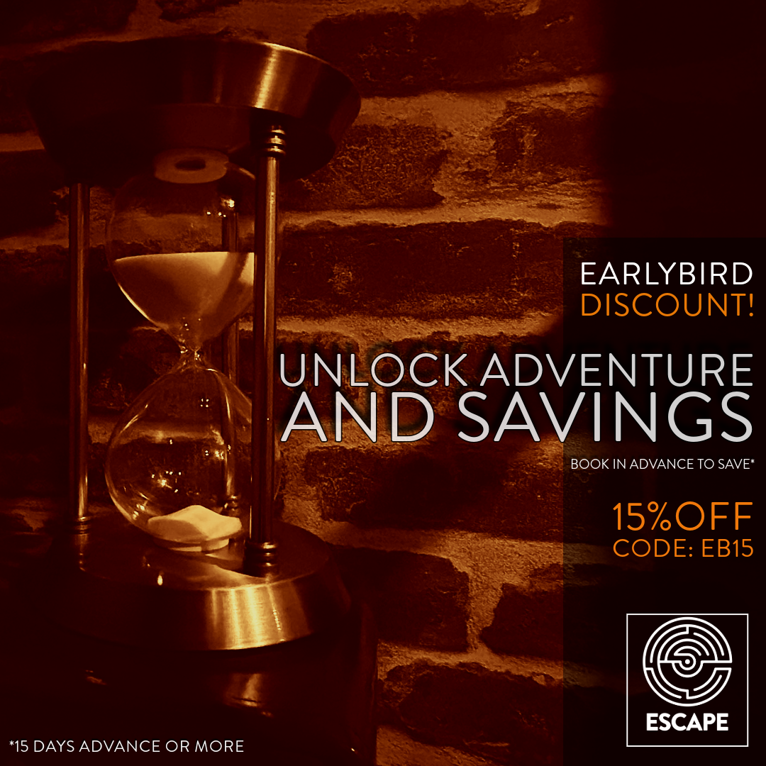 Escape Room Discount Code 15% EarlyBird Discount — Escape