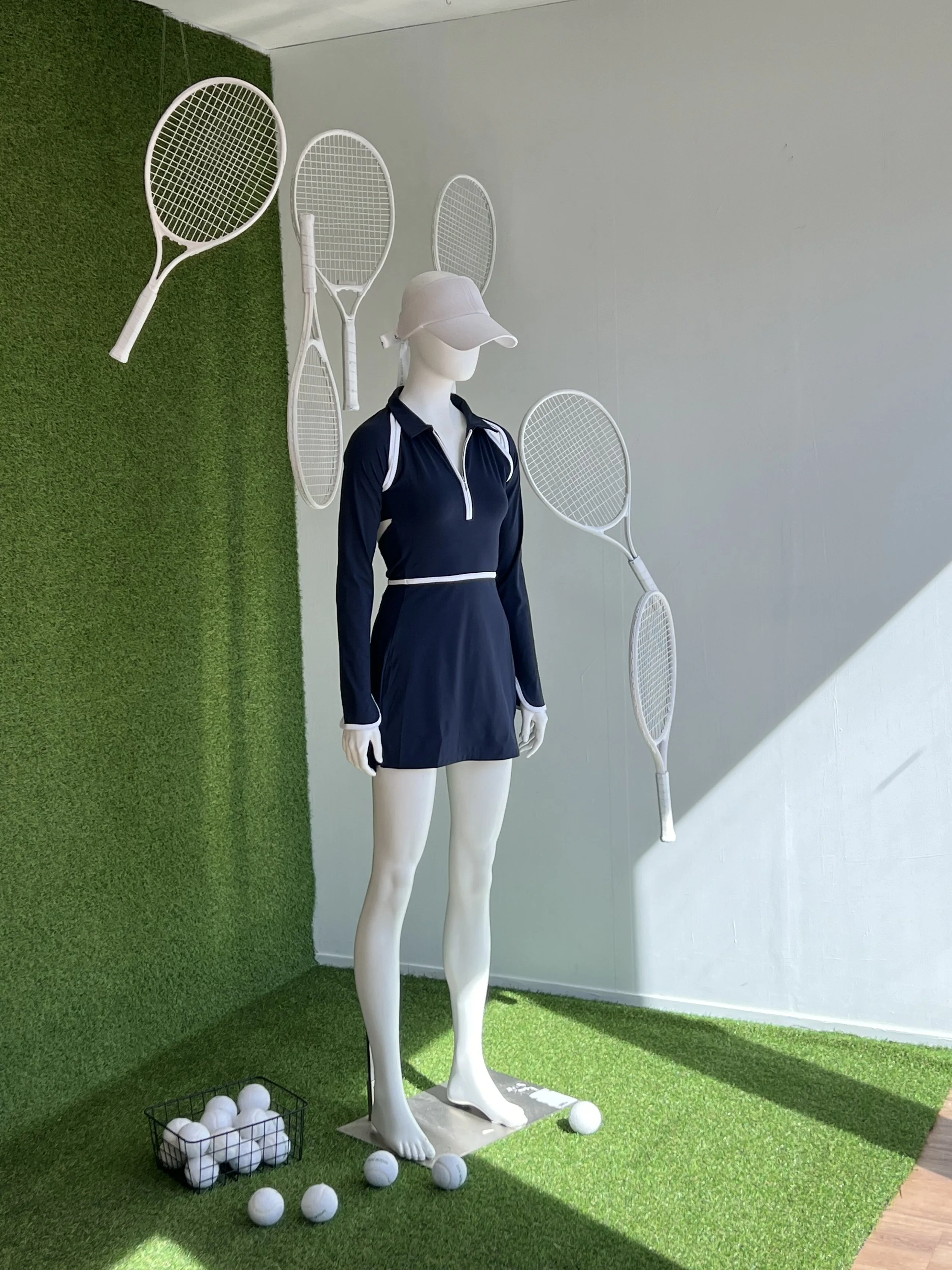 Sports themed window displays at Stackt Market for Pop-Up Shop