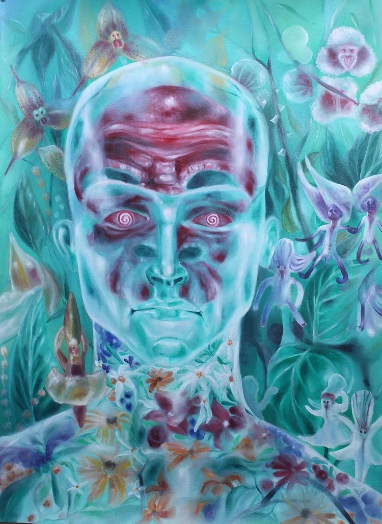 TECHNOCRATIC OATH - COLONIAL GARDEN II - ENCHANTER 
OIL ON PAPER
32 X 22
