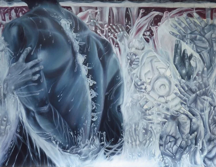 BLACK BODY  I
OIL ON PAPER
36 x 24 
