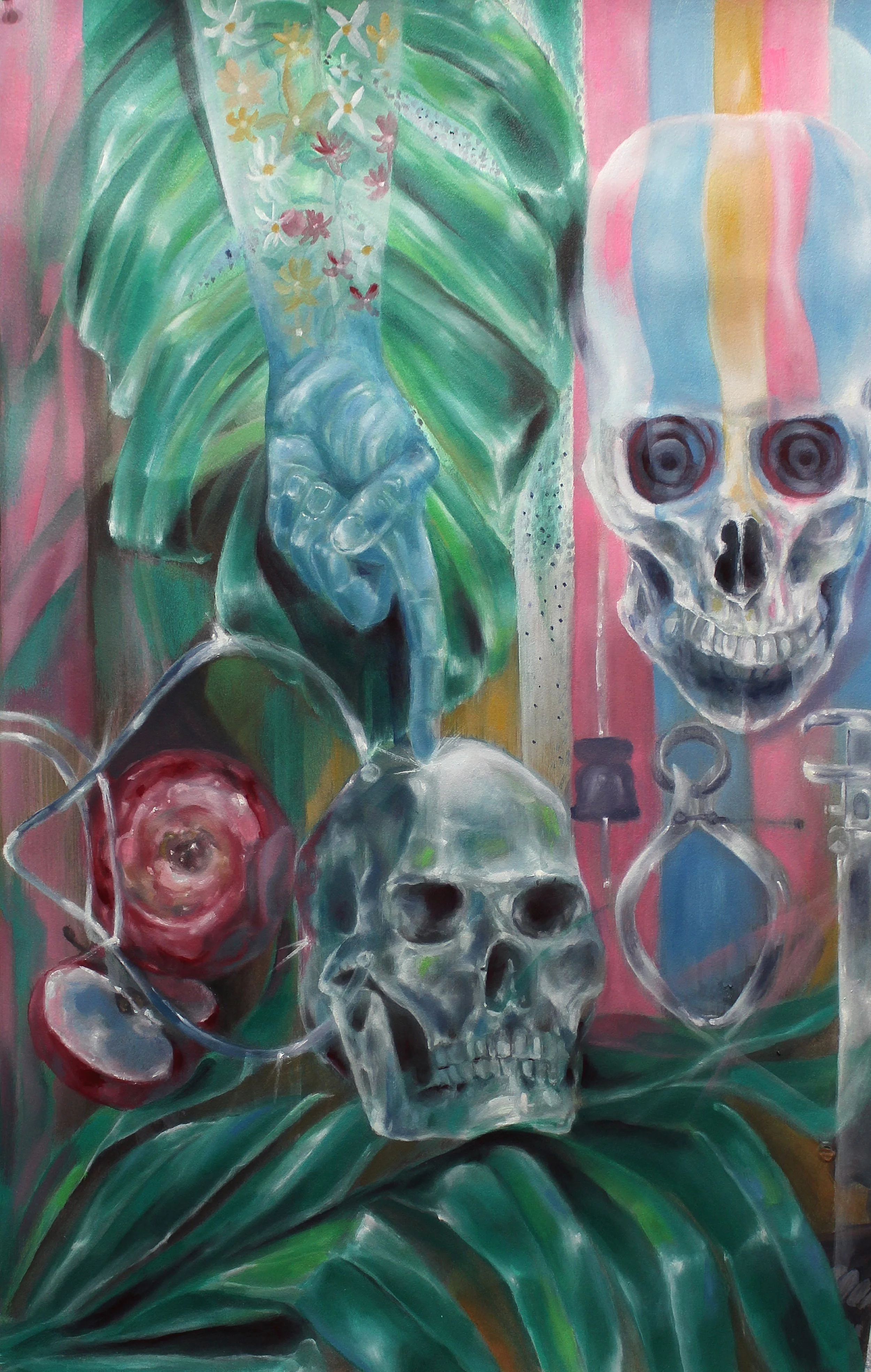 TECHNOCRATIC OATH: CHROMA BARS, FORGING MIMETIC DESIRE
OIL ON PAPER
16 X 20