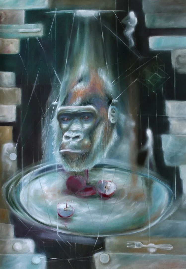 TECHNOCRATIC OATH- FRACTURED SOUL -  DEATH STARE
OIL ON PAPER
24 X 36
