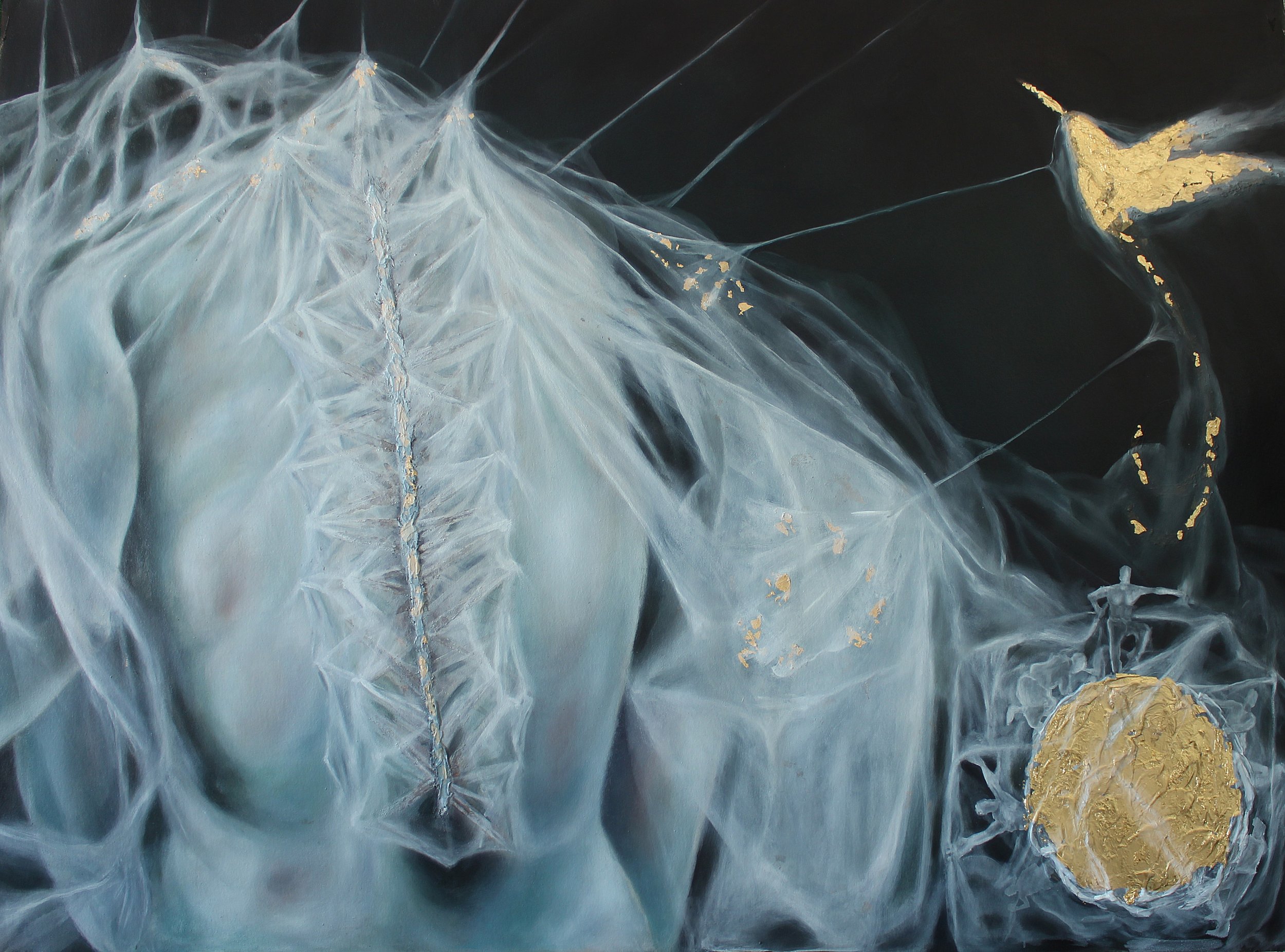 NAKED III- SPINA
OIL, GOLD LEAF ON PAPER
32 x 24