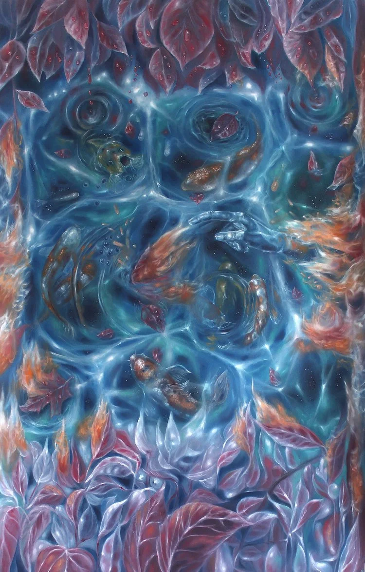 BLACKBODY - BLACKWATERS, WHERE SPARKS FLY
OIL ON PAPER
51.5 X 32
