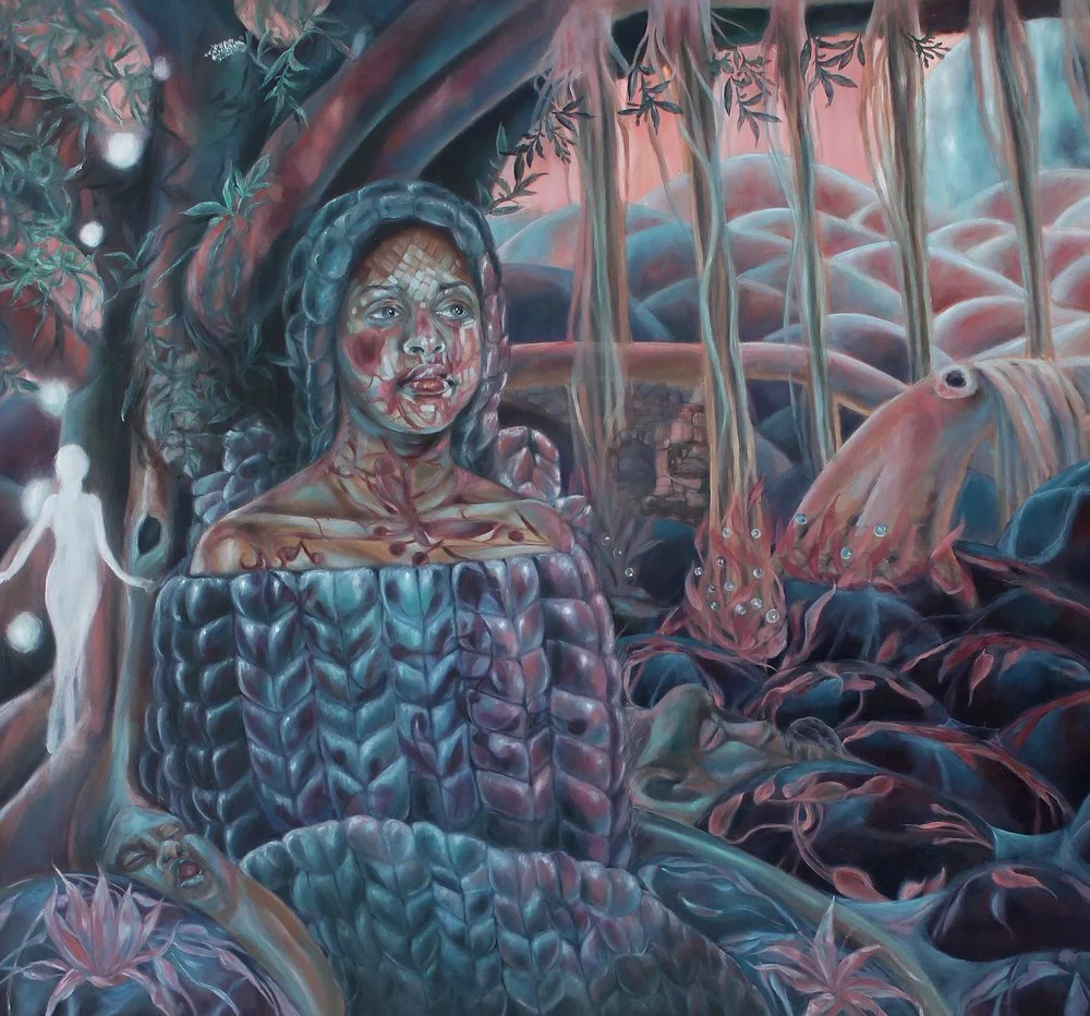 WOOL -  BANYAN & CRIMSON SKY
OIL ON PAPER
36.5 x 38