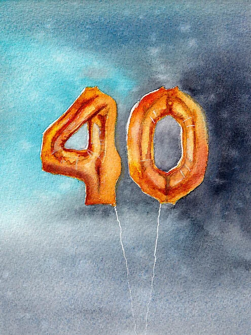 Geburtstagskarte in Aquarell selber gestalten - mit Vorlage