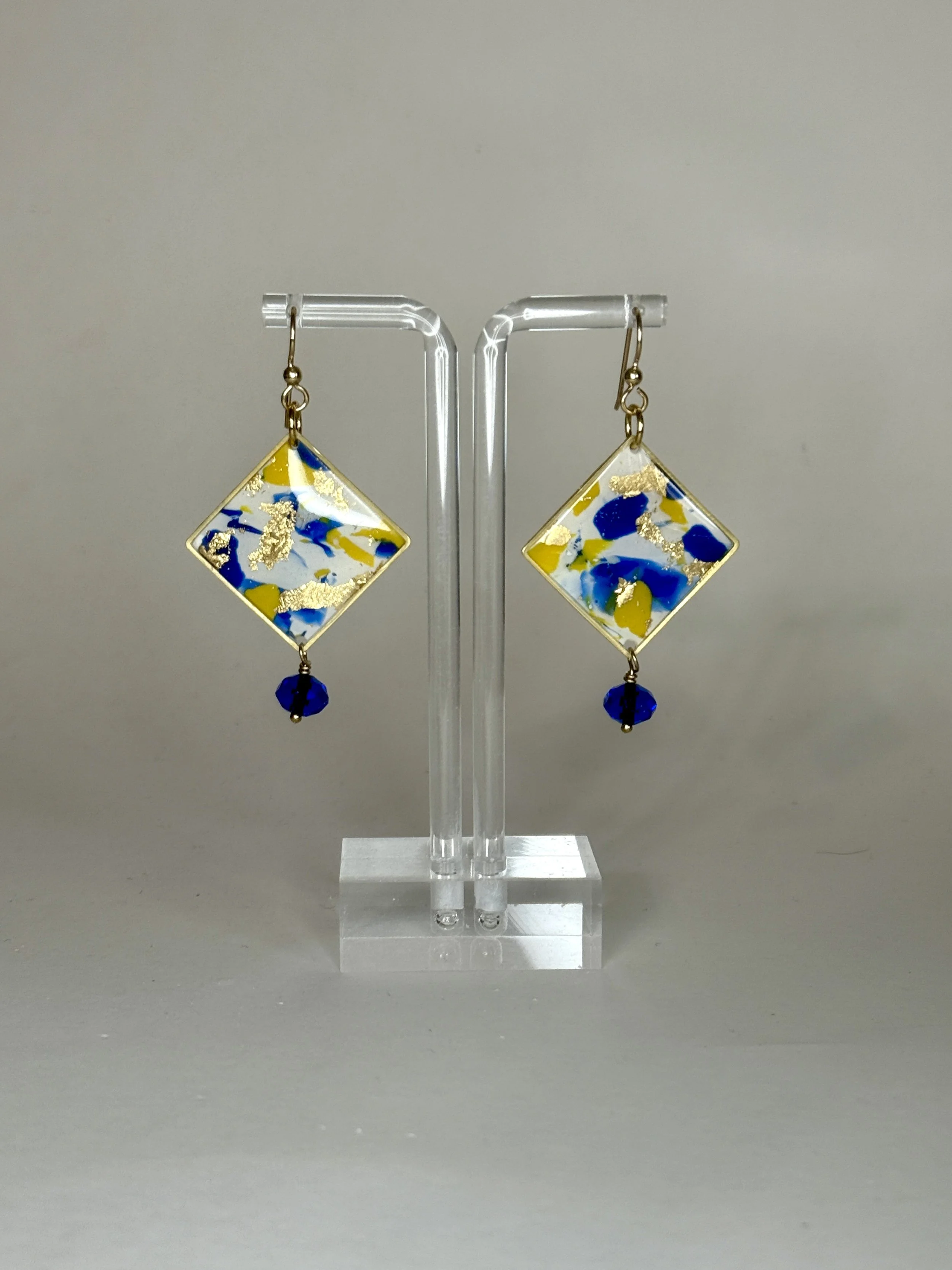 Sapphire Spark Diamond Earrings – Blue & Gold Collection