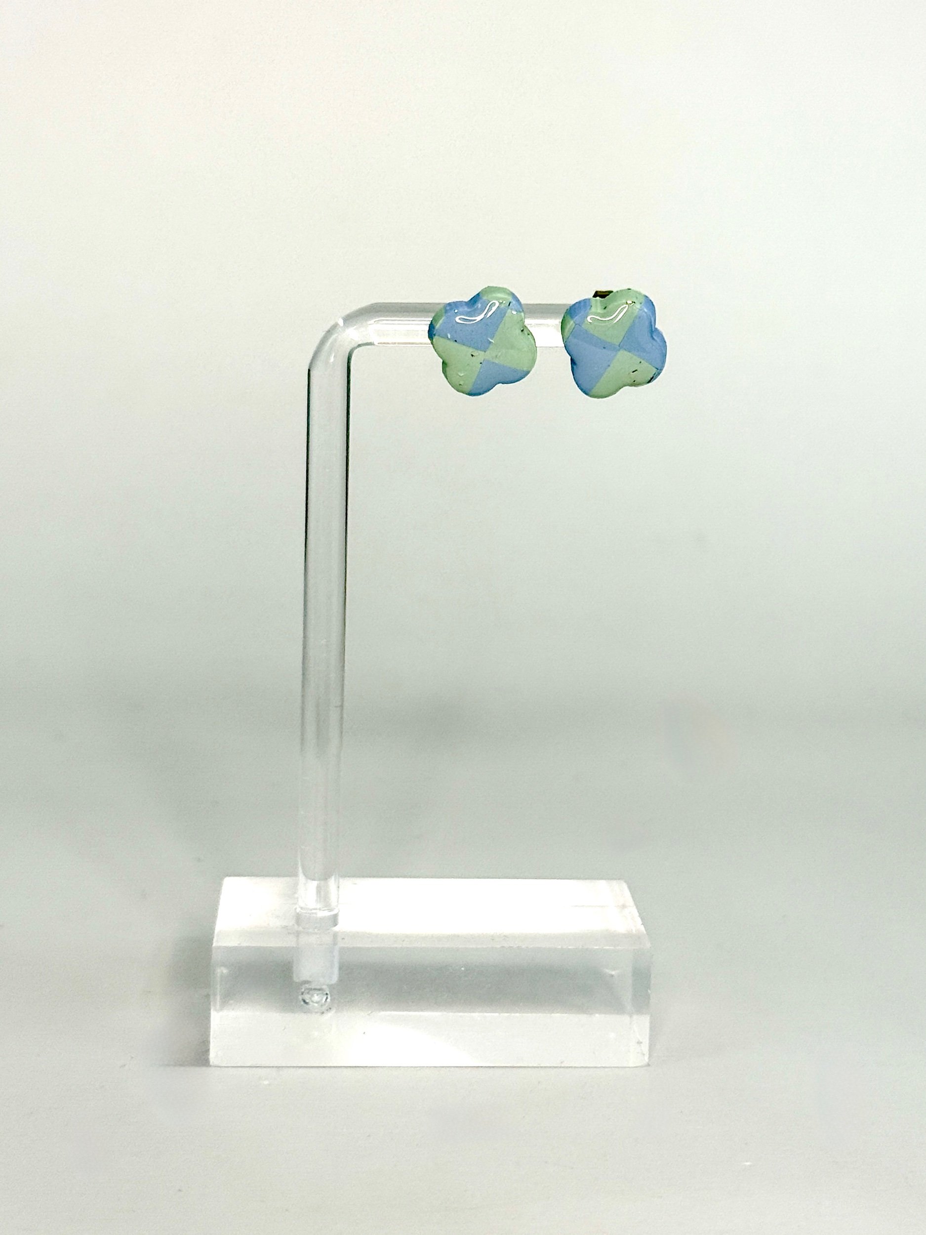 Skye Cross – Pastel Checkerboard Stud Earrings