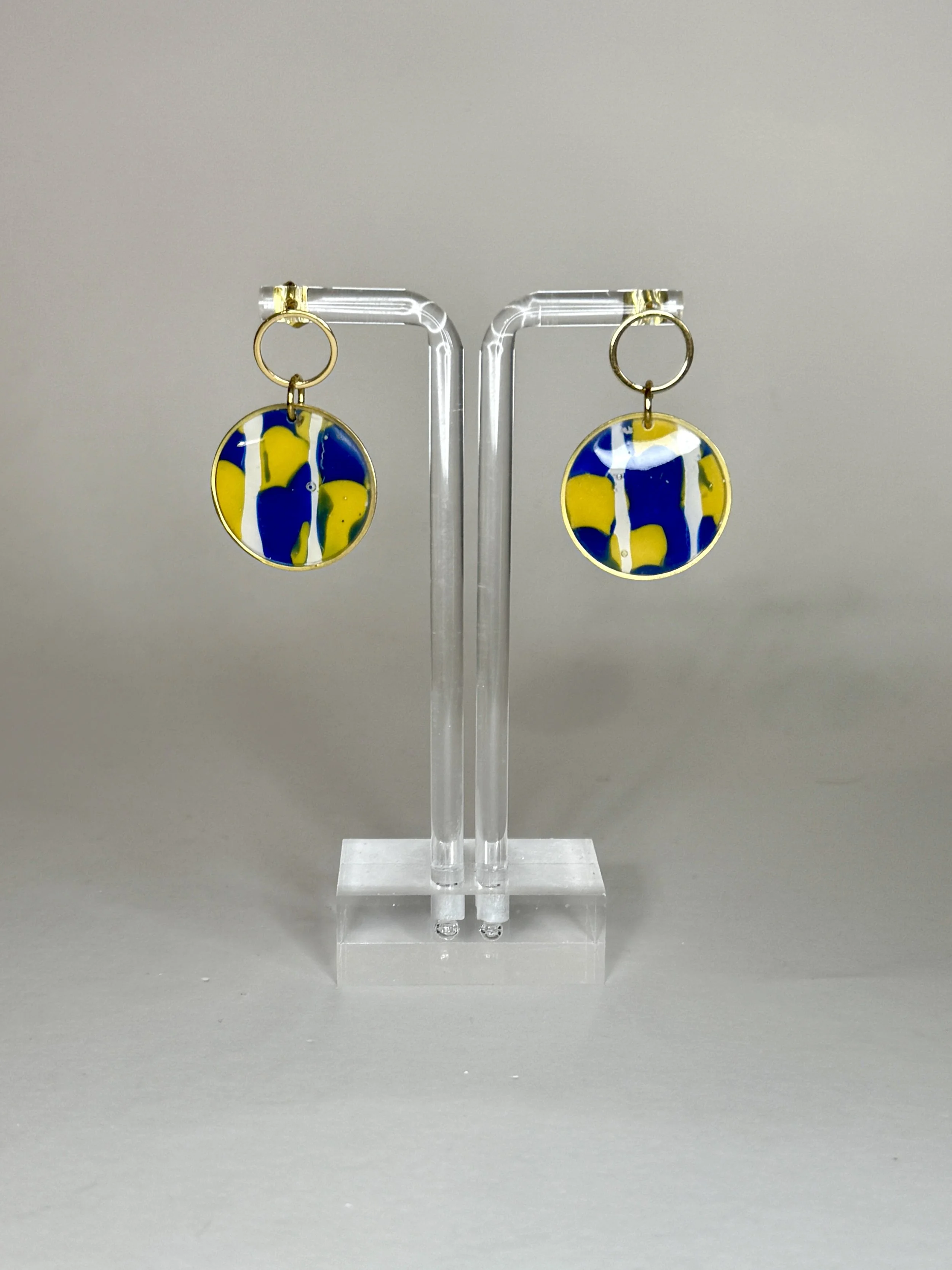 Bold Fusion Earrings – Blue & Gold Collection