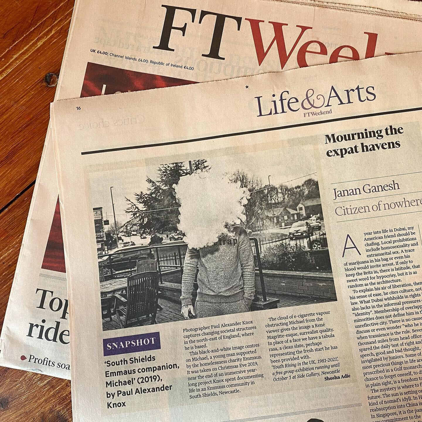 Very pleased to have my image of Michael featured in todays FT Weekend Life &amp; Arts section. 
Thanks to Shosha Adie for the wonderful words, and @lizhingley1 for curating a fantastic exhibition. 

SNAPSHOT
'South Shields Emmaus Companion, Michael&