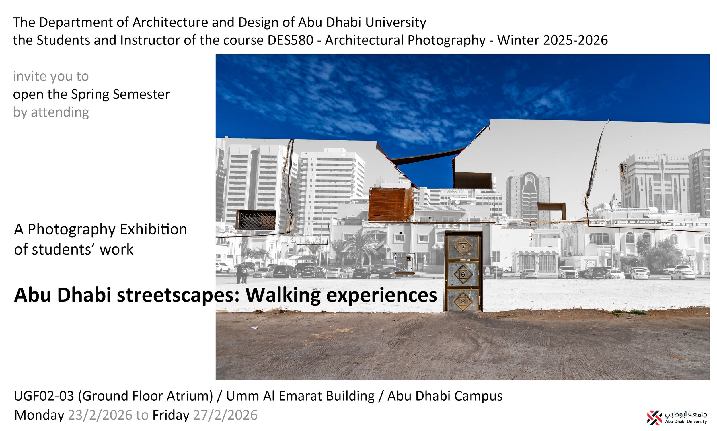 Exhibition of Students' work - DES580 Architectural Photography