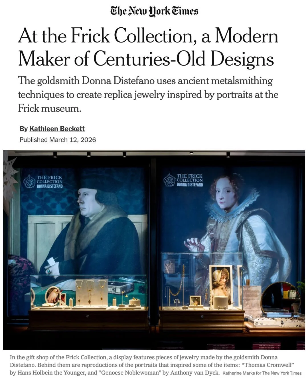Honored to be featured in The New York Times, with deep appreciation to Kathleen Beckett for her thoughtful and nuanced telling of Off the Canvas&mdash;the work, its history, and the craft itself.
Photographs by Katherine Marks.

See the full article