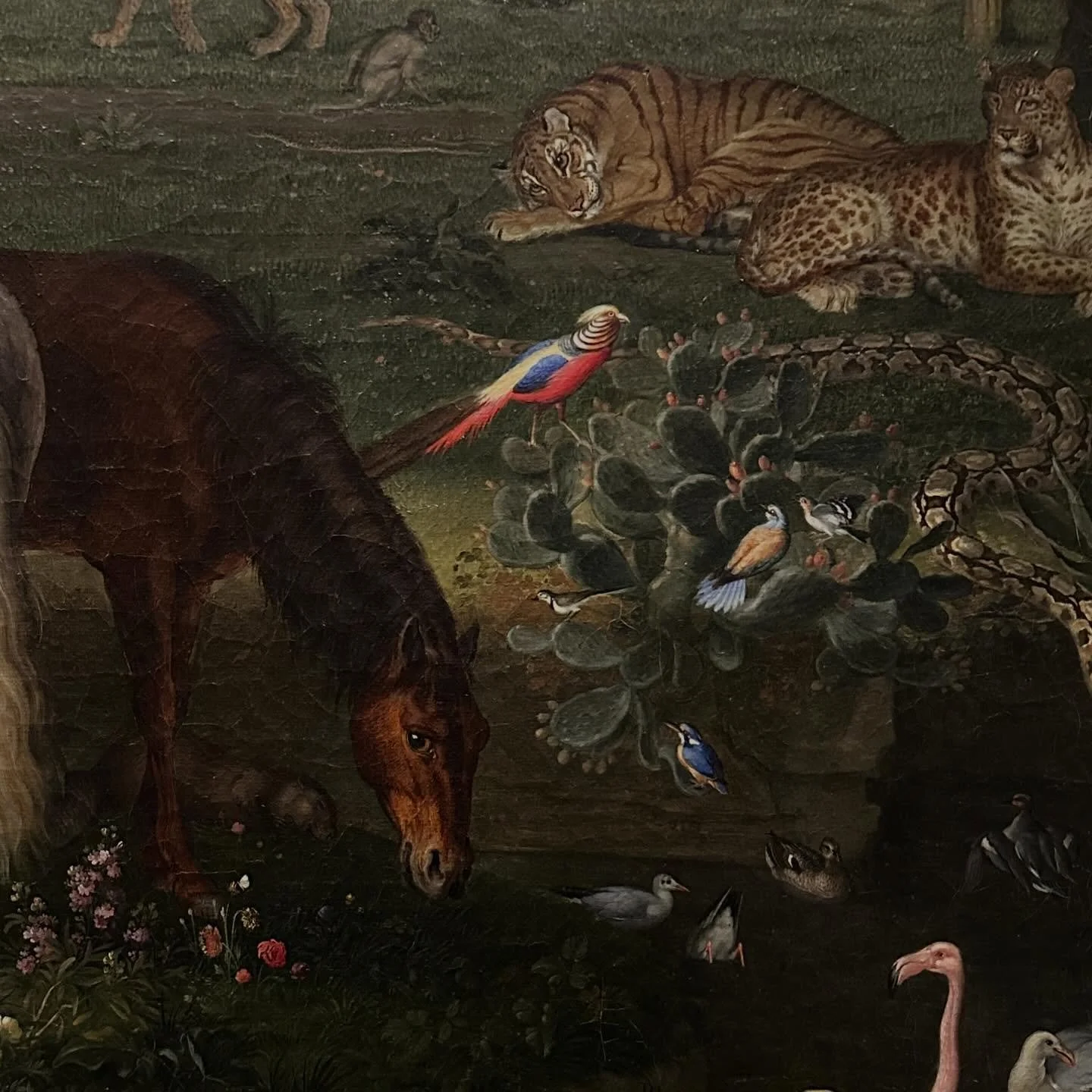 Details from Adam and Eve in the Garden of Eden by Wenzel Peter &mdash;at the Vatican Museum earlier this year.