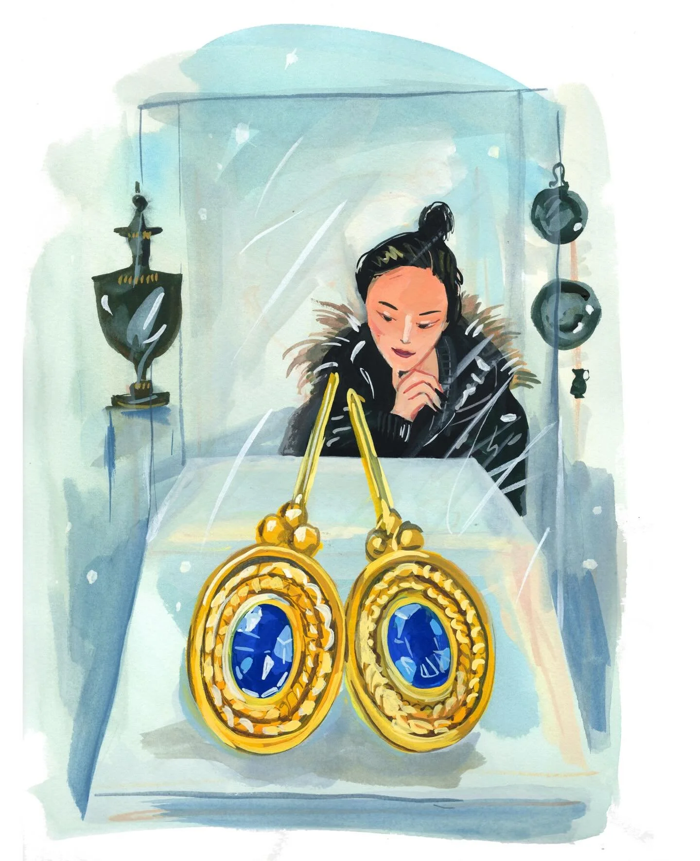 Function interrupted&mdash;&ldquo;Gardenia&rdquo; suspended in perception.

Our &ldquo;Gardenia&rdquo; earrings in 22-karat gold and blue sapphire, painted by Jenny Kroik.

 #jennykroik #donnadistefano #metalfirelove
