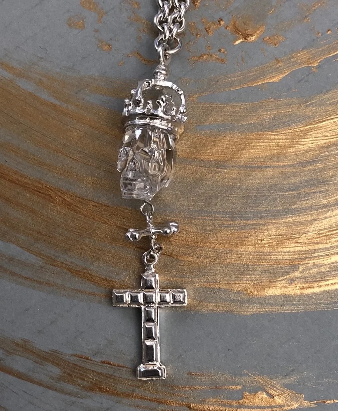 Adornment as ritual object.💀 Pendant of a Rosary is now featured on Metal Fire Love.
Link in bio.