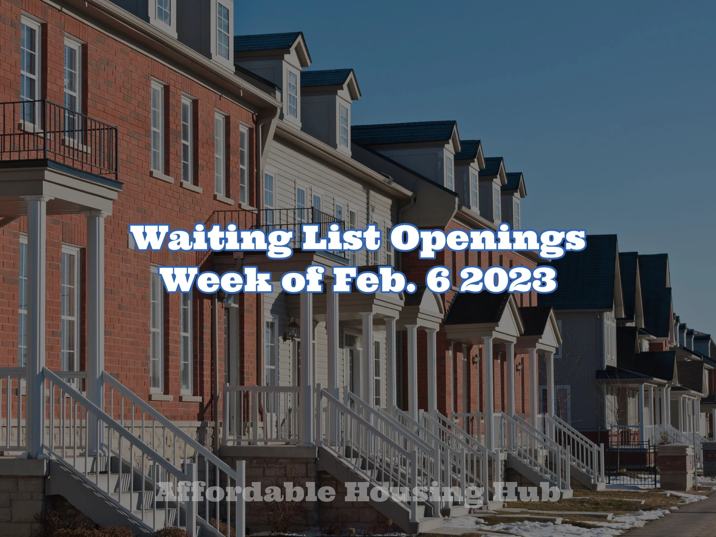 Waiting List Openings Feb 6, 2023