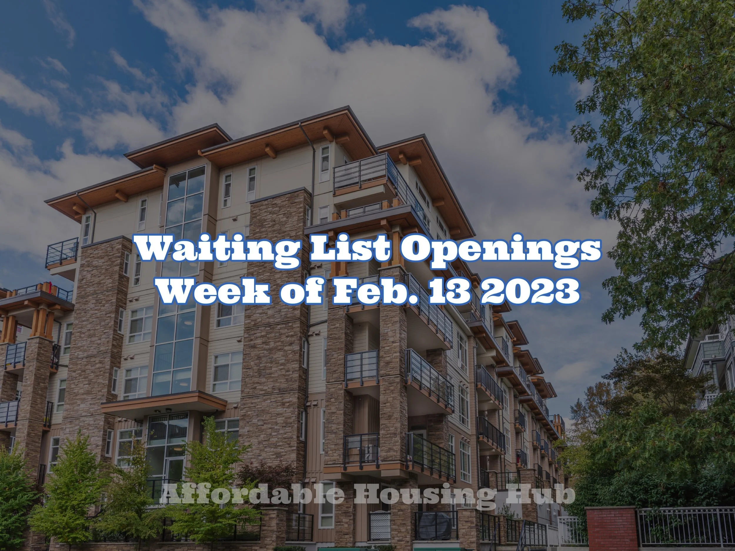 Waiting List Openings Feb 13, 2023