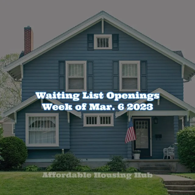 Waiting List Openings Mar 6, 2023