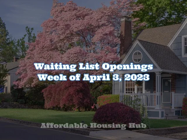 Waiting List Openings Apr 3, 2023