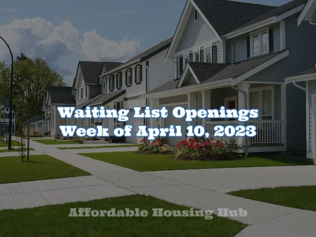 Waiting List Openings Apr 10, 2023