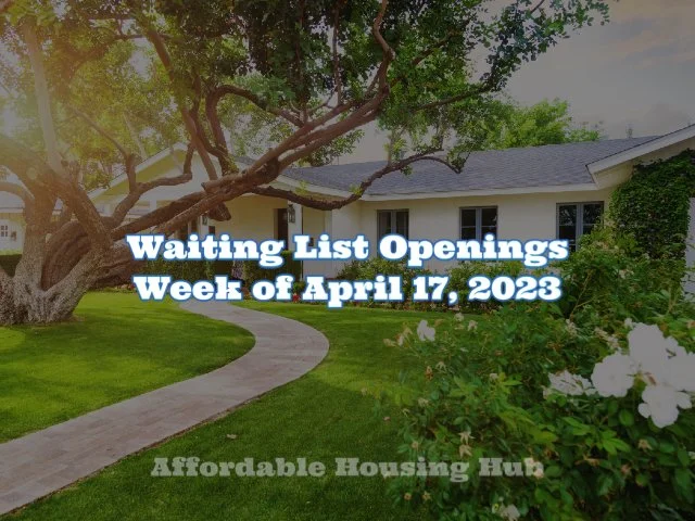 Waiting List Openings Apr 17, 2023