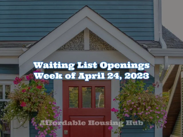 Waiting List Openings Apr 24, 2023