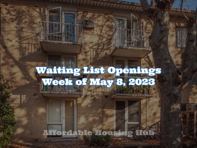 Waiting List Openings May 8, 2023 