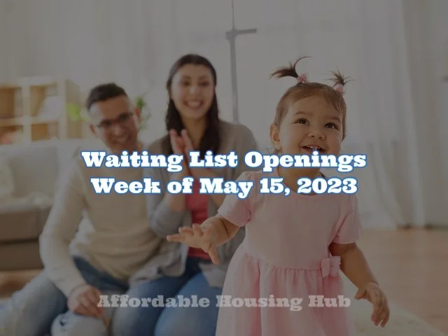 Waiting List Openings May 15, 2023