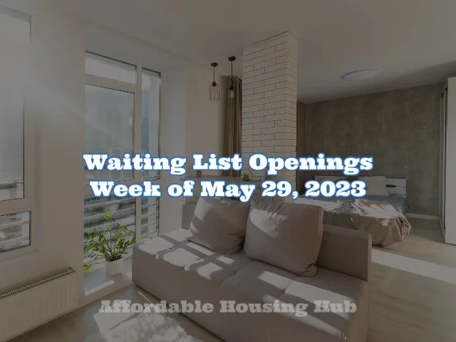 Waiting List Openings May 29, 2023