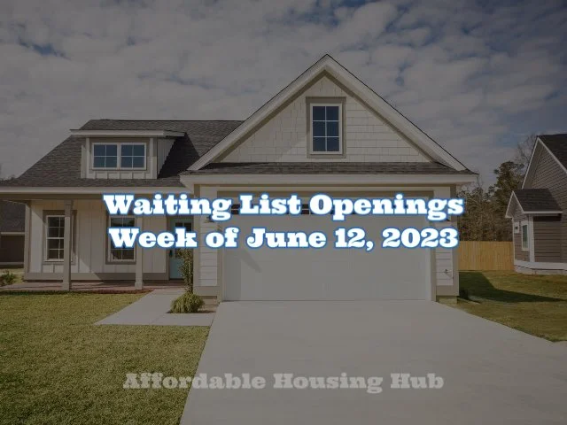 Waiting List Openings June 12, 2023