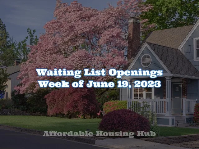 Waiting List Openings June 19, 2023