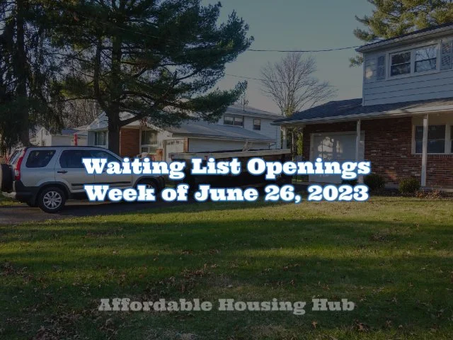 Waiting List Openings June 26, 2023