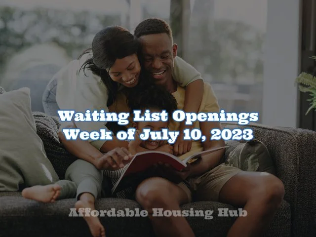 Waiting List Openings July 10, 2023